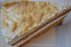 Caramel-coconut cake at Loving Hut - Na Porici in Prague
