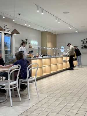 The buffet   at Loving Hut - Na Porici in Prague