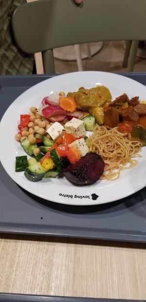 This plate of food PLUS the other plate were about $22 TOTAL. (The dessert was an additional $5). at Loving Hut - Na Porici in Prague