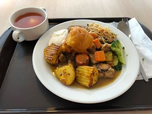 Bufet with tomate soup at Loving Hut - Na Porici in Prague