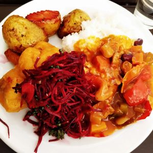 Tasty, delicious combination at this cozy, pleasant space.  at Loving Hut - Na Porici in Prague