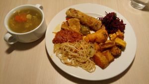 A plate from the buffet. at Loving Hut - Na Porici in Prague