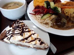 Buffet, soup and banofee pie at Loving Hut - Na Porici in Prague