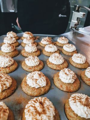 Vegan gluten free carrot cupcakes at Fallen Leaf Bistro in Rochester