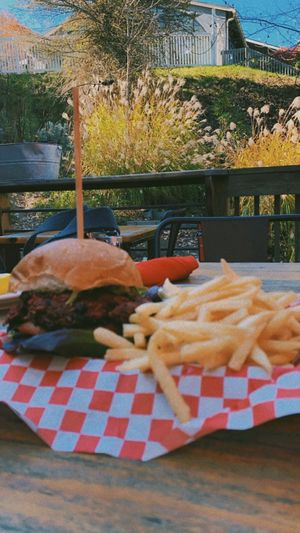 Beet burger w/ slaw at The Cardinal in Boone
