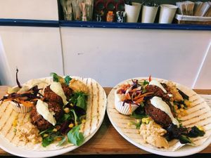 Open vegan wraps at The Kitchen on Pelham Street in Nottingham