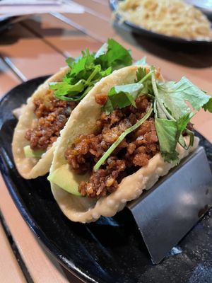Vegan tacos  at JINYA Ramen Bar in San Jose