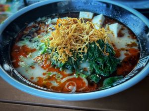 Spicy 🌶 creamy vegan ramen  at JINYA Ramen Bar in San Jose