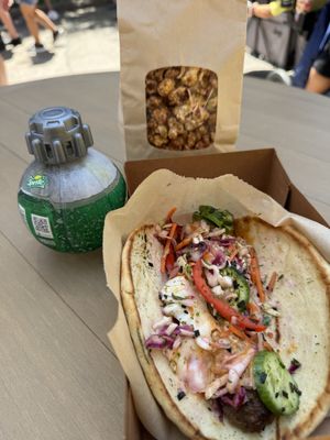 The chocolate popcorn in Galaxys edge is also vegan!  at Disneyland - Ronto Roasters in Anaheim