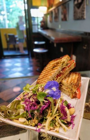 Sadhu sandwich, with smoked tofu. at Coffee Ideas in Auroville