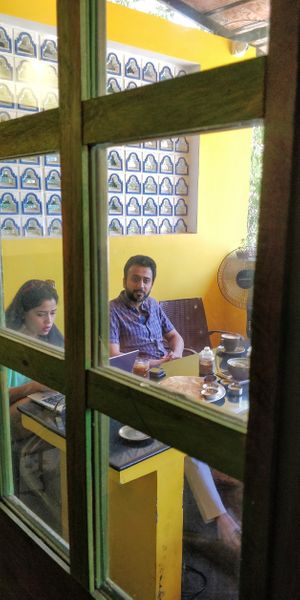 View to the terrace at Coffee Ideas in Auroville