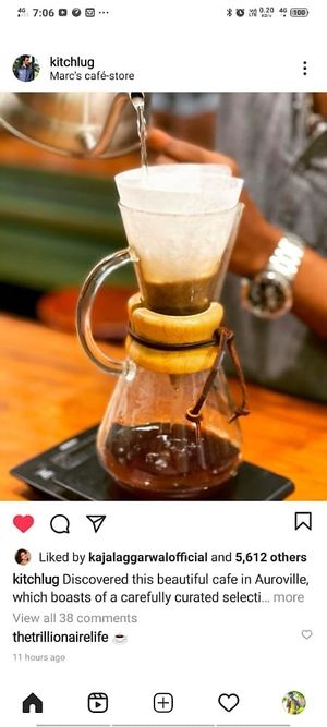 Pour over at Coffee Ideas in Auroville