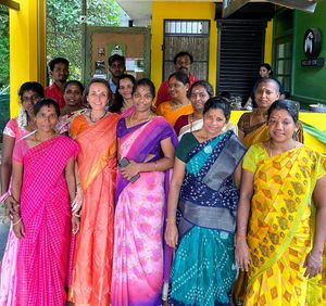 Team for Saraswati Puja at Coffee Ideas in Auroville