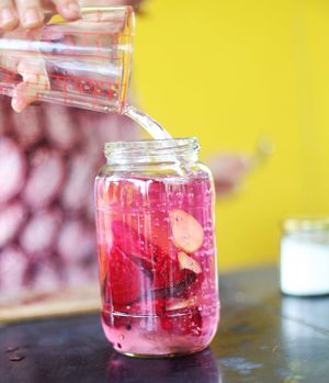 Beetroot Kvas on the making at Coffee Ideas in Auroville