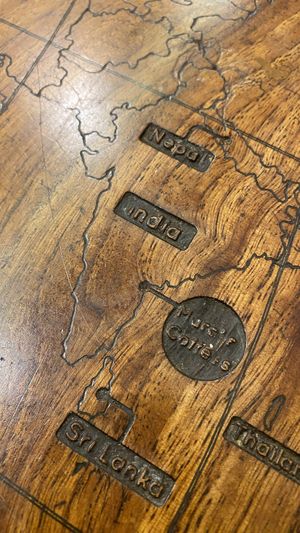Beautiful tables   at Coffee Ideas in Auroville