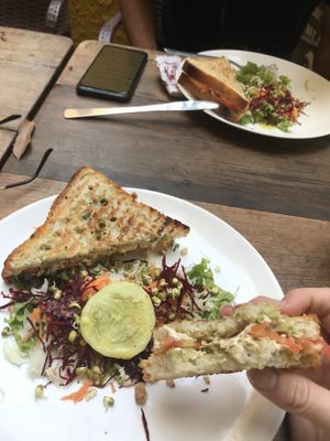 vegan sandwich  at Coffee Ideas in Auroville