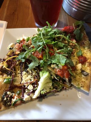 Both vegan pizza options were delicious.  The herbivore, and Chinese takeout !  at Bad Tattoo Brewing in Penticton