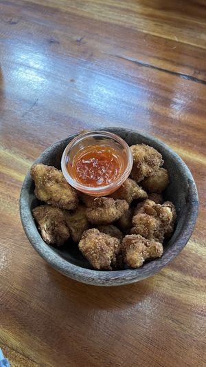 Cauliflower wings   at Moochie's Cafe in Weligama