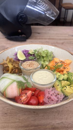  Rainbow bowl. Bery tasty but no proteins.  at Moochie's Cafe in Weligama