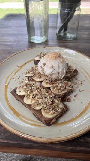 Banana bread toast.   at Moochie's Cafe in Weligama