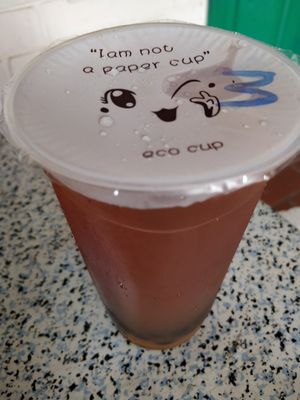 Mango bubble tea (vegan) at Bazil Kitchen in Central Singapore