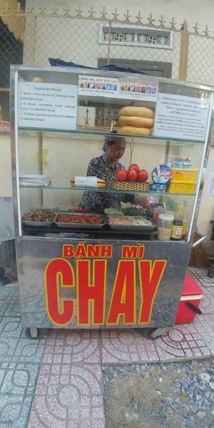 The stall at Nhan Dac Tiec Cac Mon An Chay - Banh Mi Chay in Nha Trang