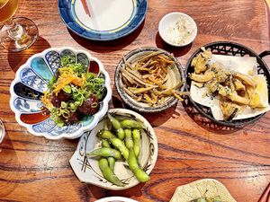 Vegan appetizers  at Itadakizen in London