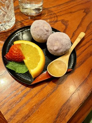 Passion fruit mochi   at Itadakizen in London