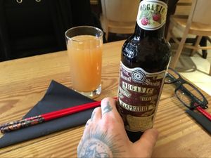 organic raspberry beer at Itadakizen in London