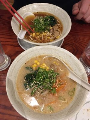 Soy ramen & Miso ramen  at Itadakizen in London