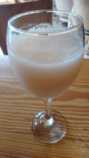 a large glass of Korean sake......or two. at Itadakizen in London