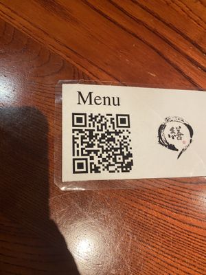 Menu available to view by QR  at Itadakizen in London