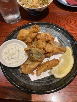 Vegan Calamari with tartar sauce  at Itadakizen in London
