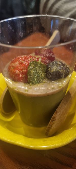 Matcha purin dessert at Itadakizen in London