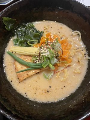 Creamy vegan tonkotsu - delicious!   at Itadakizen in London