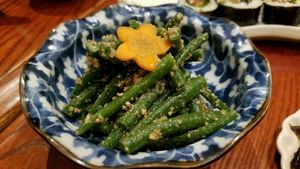 green beans side dish at Itadakizen in London