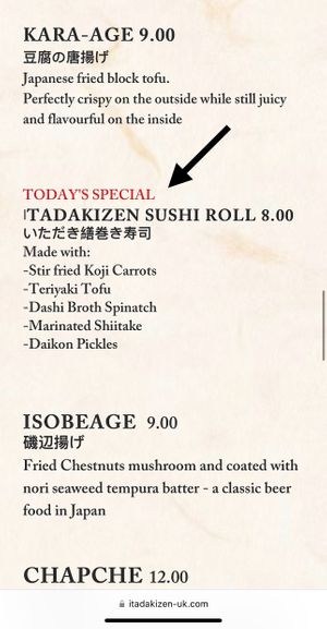   at Itadakizen in London