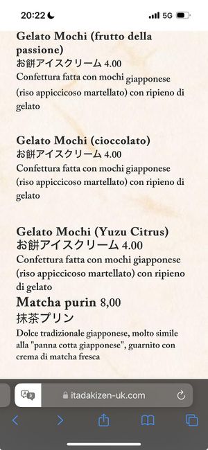   at Itadakizen in London