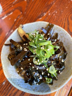 Mushrooms and seaweedd  at Itadakizen in London