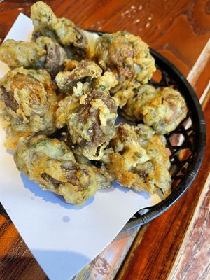 Battered mushrooms  at Itadakizen in London