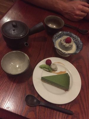Dessert and bamboo tea at Itadakizen in London