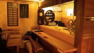 Basement level counter seating at Itadakizen in London