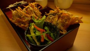 Tempura (of vegetable strips) - part of Itadaki Course (Noodles Set) [£24.00] at Itadakizen in London