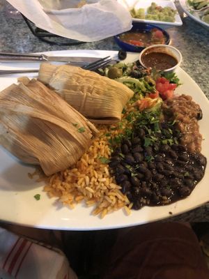 Vegetable tamales (vegan as is) at Old Town Mexican Cafe in Key West