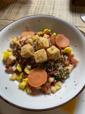 Crispy tofu with lemon quinoa as Sunday lunch starter  at House of Plates in Castlebar