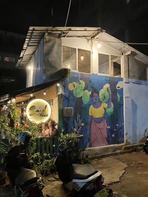 outside  at Soul Food in Kandy