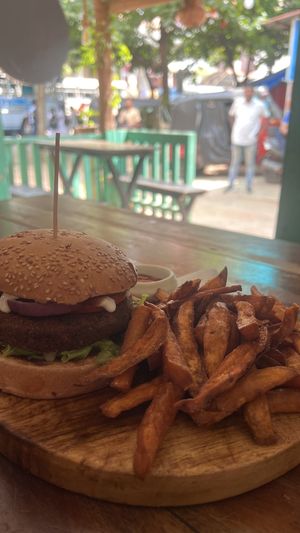 Jackfruit burger  at Soul Food in Kandy