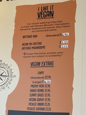 Vegan menu  at Catch22 in Bristol