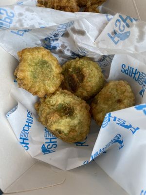 Vegan pea fritters  at Catch22 in Bristol