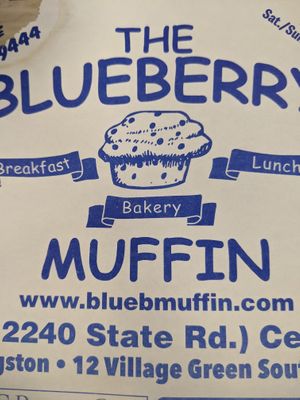 Placemat and restaurant logo  at The Blueberry Muffin in Plymouth